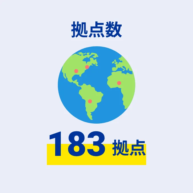 拠点数 183拠点